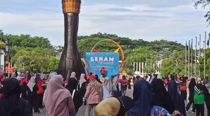 ASN Dan Tekon Dinsos Aceh Meriahkan Senam Massal Pemerintah Aceh